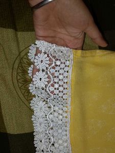 Yellow Printed Kurti Top