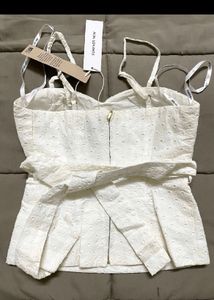 Forever New Mimi EmbroideredLinen Bustier