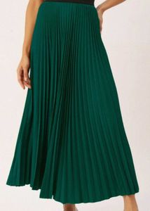 Green Pleated Skirt