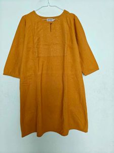 Mustard Embellished Kurta