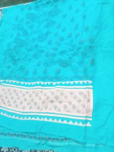 Unstitched Cotton Chicken Kari Suit