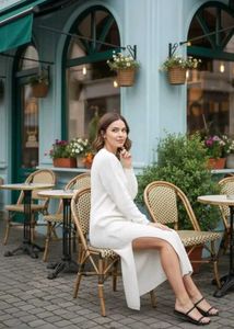 Elegant White Knitted Dress