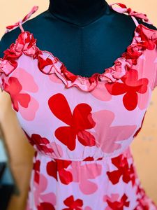 Red Floral Printed Dress