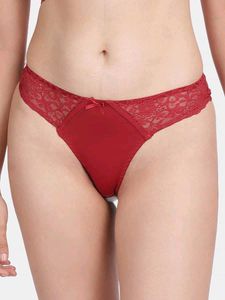 Red Lace Detail Thong