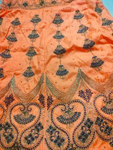Orange Embroidered Lehenga Choli