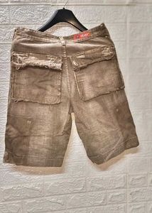 Mens Beige Denim Shorts Size 30 Inches