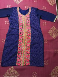 Elegant Blue Embroidered Kurta