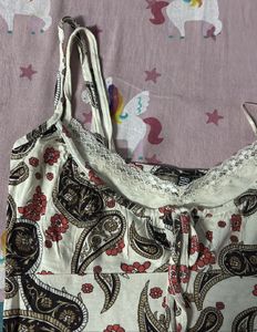 Y2k Paisley Lace Trim Tank Top