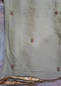 Unstiched Party Wear Chanderi Suit