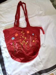Red Floral Handbag