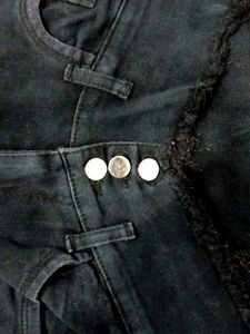 High-Waisted Black Denim Jeans