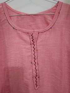 Pink Embroidered Kurta
