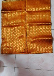 Golden And Orange Blouse Material