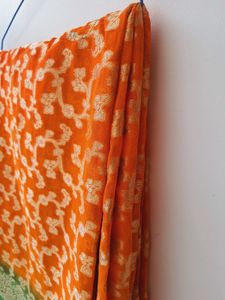 Embellished Orange Saree