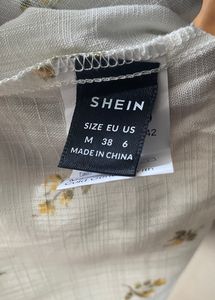 Shein White Floral One Hand Top