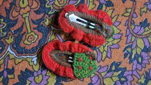 Crochet Hair Clips - Festive Flair
