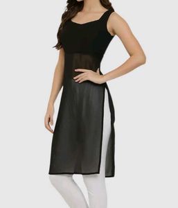 Black Sleeveless Kurta