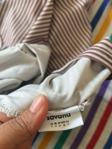 Striped Open Back Top