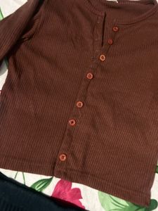 Brown Top Black Mini Skirt(Printerest)