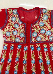 Red Embroidered Kurta