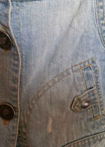 Denim Vest With Lace