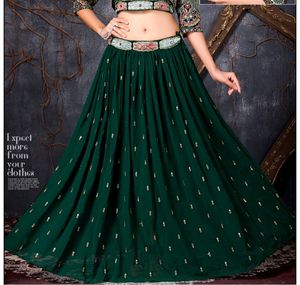 Green Crop Top And Lehenga💚