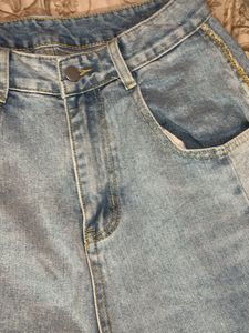 Wide Leg Jeans with Side Detail