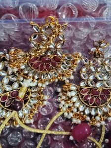 Jwellary Set Maroon Colour