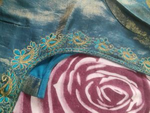 Blue Pure Kanchipuram Tissue Silk Blouse