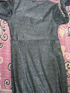 Sparkly Silver Midi Dress