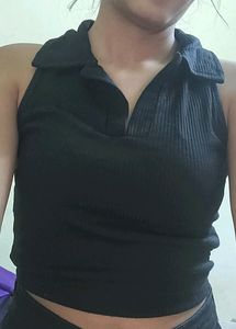 Black Ribbed Top