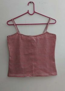 Striped Cami Top, Short Crop Speghetti For Girls