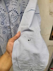 Cutwork  Light Blue Shirt