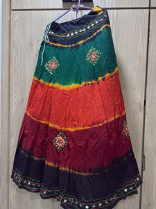 Pink Ethnic Skirt with Embroidery