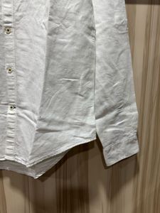 Zara Man Slim Fit Linen Formal White Shirt