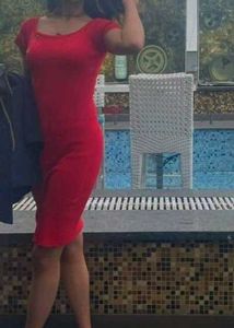 Chic Red Button-Down Midi Dress
