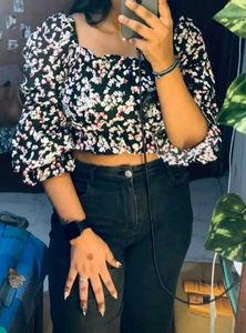 Floral Print Crop Top