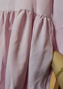 PINK TIERED DRESS WITH LACE COLLAR