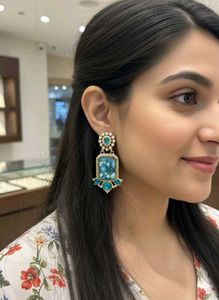 Elegant Blue Stone Drop Earrings