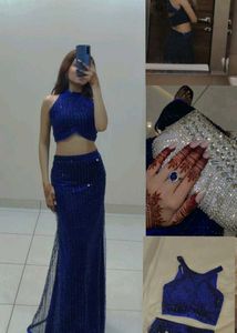Two Lehnga Blue Sequin Lehenga Choli