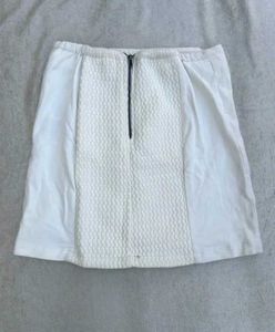 White Textured Mini Skirt