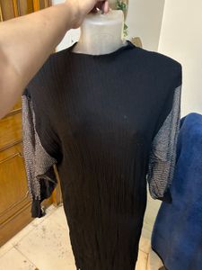 Black Midi Dress with Unique Sleeves