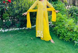Yellow Embroidered Kurta Set