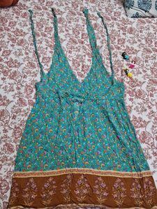 Floral Bohemian tie up dress