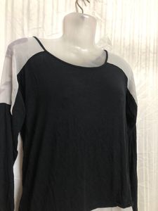 A.N.A Black Long Sleeve Top