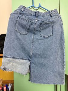 Asymmetrical Denim Skirt