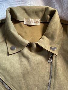 Olive Green Suede Moto Jacket