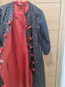 Black And Gold Shrug-Style Kurta