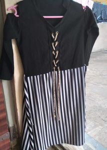 Striped Black & White Dress