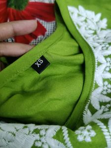 Short Green Chinkankari Kurti